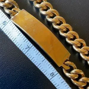 Ralph Lauren Collection * Brass Curb Link ID Tag Triple Wrap Necklace/Bracelet Ralph Lauren | Jewelry | Ralph Lauren Collection Thick Gold  main image 2